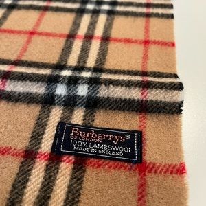 BURBERRY LONDON Lambswool Plaid Print Scarf